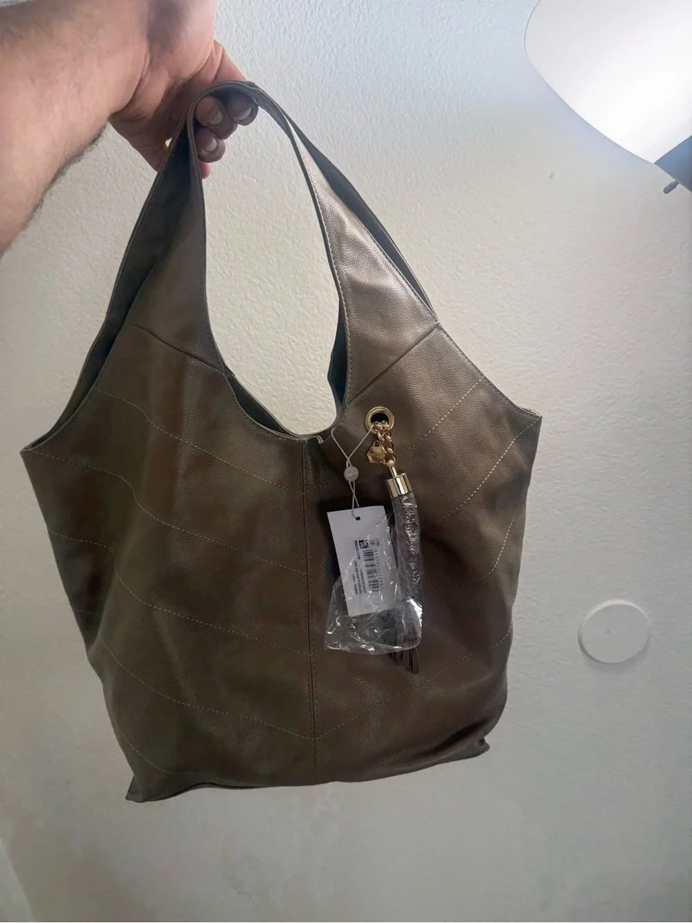 Arezzo Quilted Leather Hobo Bag